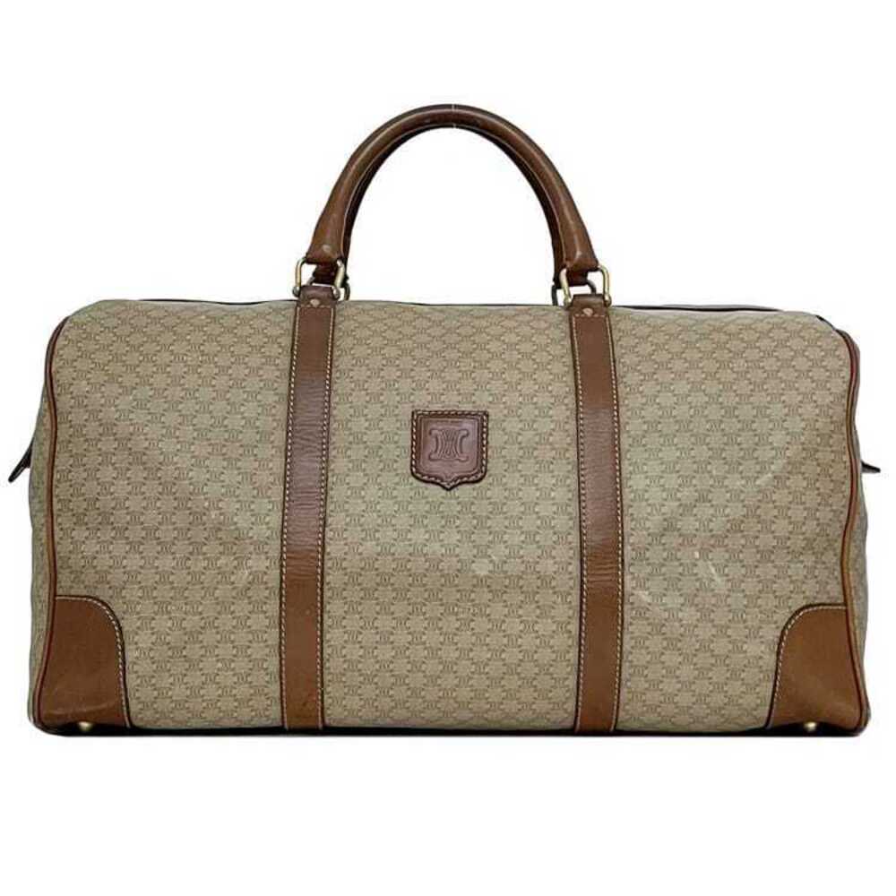 Celine Boston Bag Beige Brown Macadam Travel Zipper Business Trip Work Retro